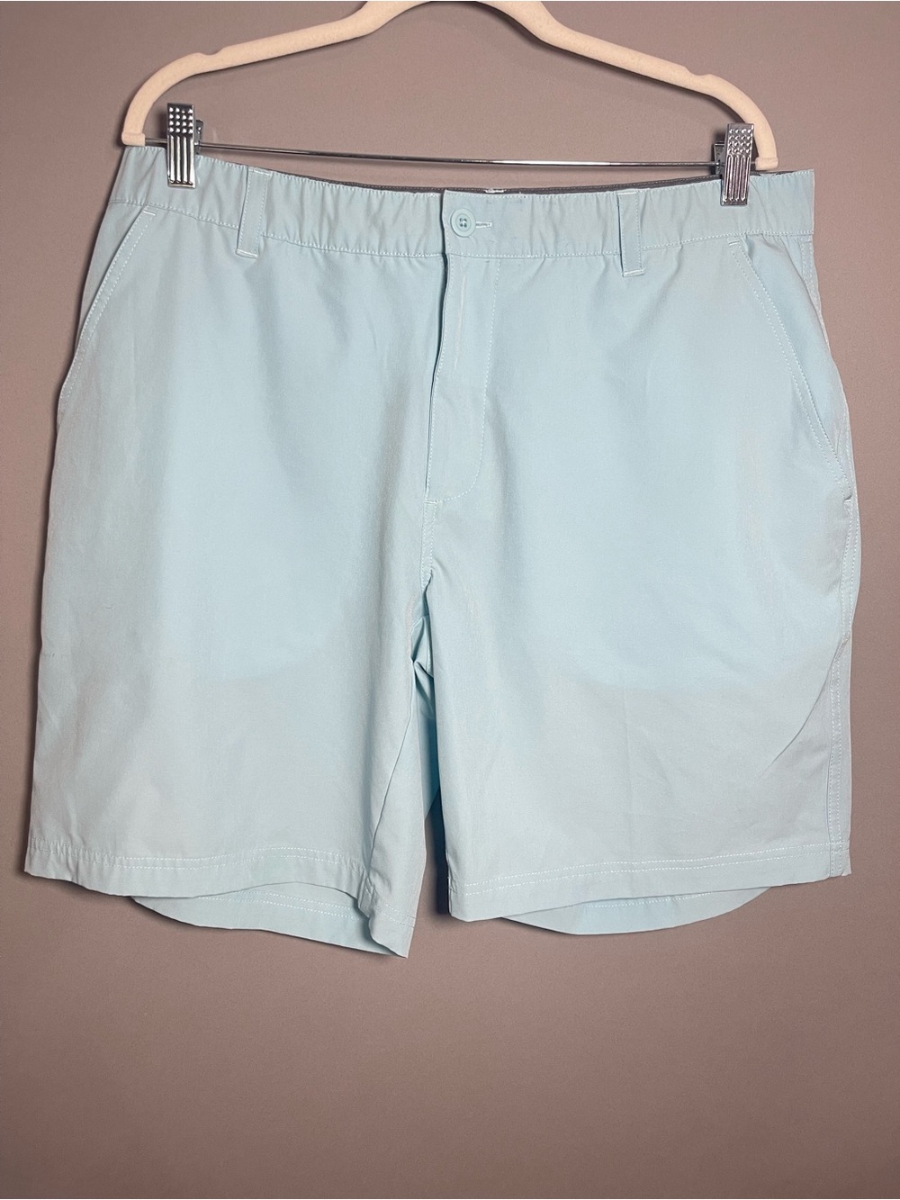 Swannies Golf Shorts Mens Size 38 Light Blue Performance Stretch Golf Casual